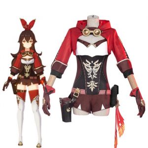 Game Genshin Impact Amber Fullset Cosplay Costumes (1)