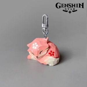 Genshin Impact Keychain Yae Miko Wooden Fox Toy Gifts-2