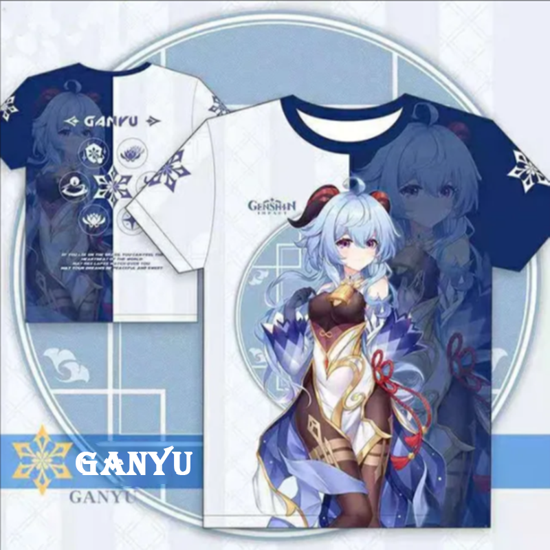 Genshin Impact T-Shirts – Ganyu Anime 3D Graphic T-shirt