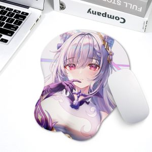 Genshin Impact Keqing 3D Breast Mouse Pad Gaming Anime Mouse Pad