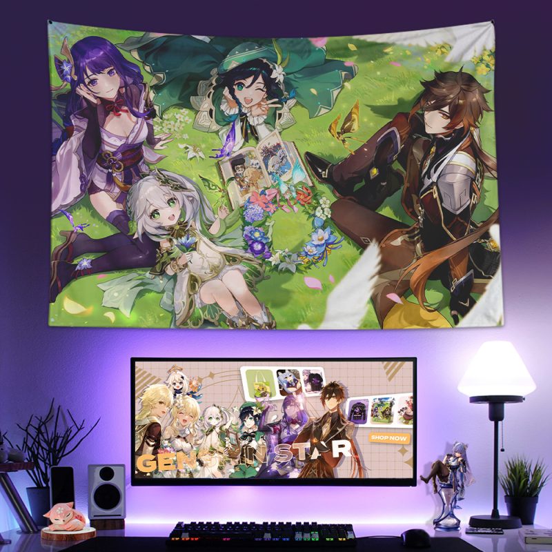 Genshin Impact Tapestry Room Decor - The 4 Archons