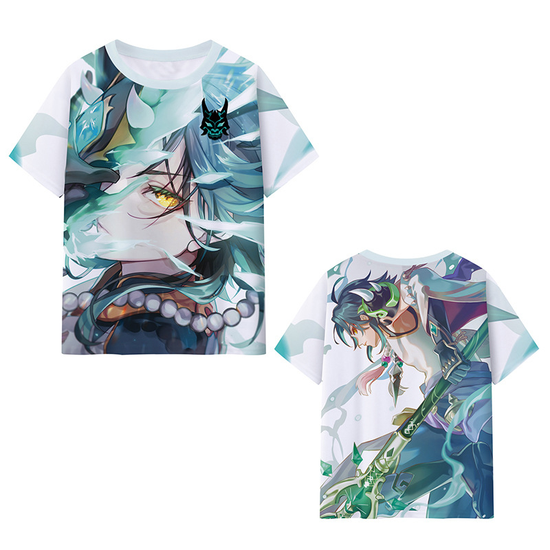 Genshin Impact Xiao 3D T Shirt Summer Fashion Short Sleeve T-shirt