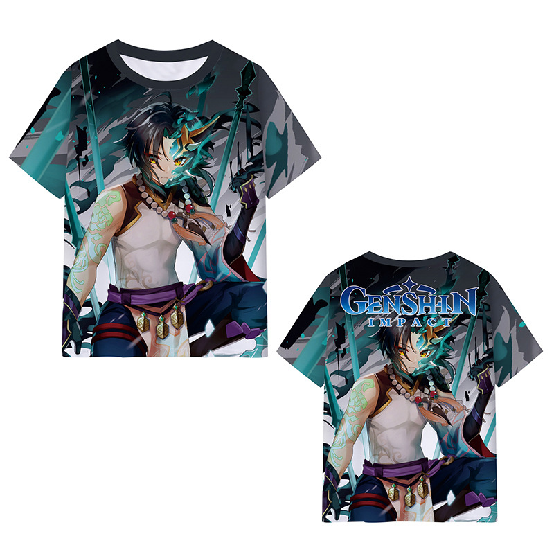Genshin Impact Xiao 3D T Shirt Summer Fashion Short Sleeve T-shirt