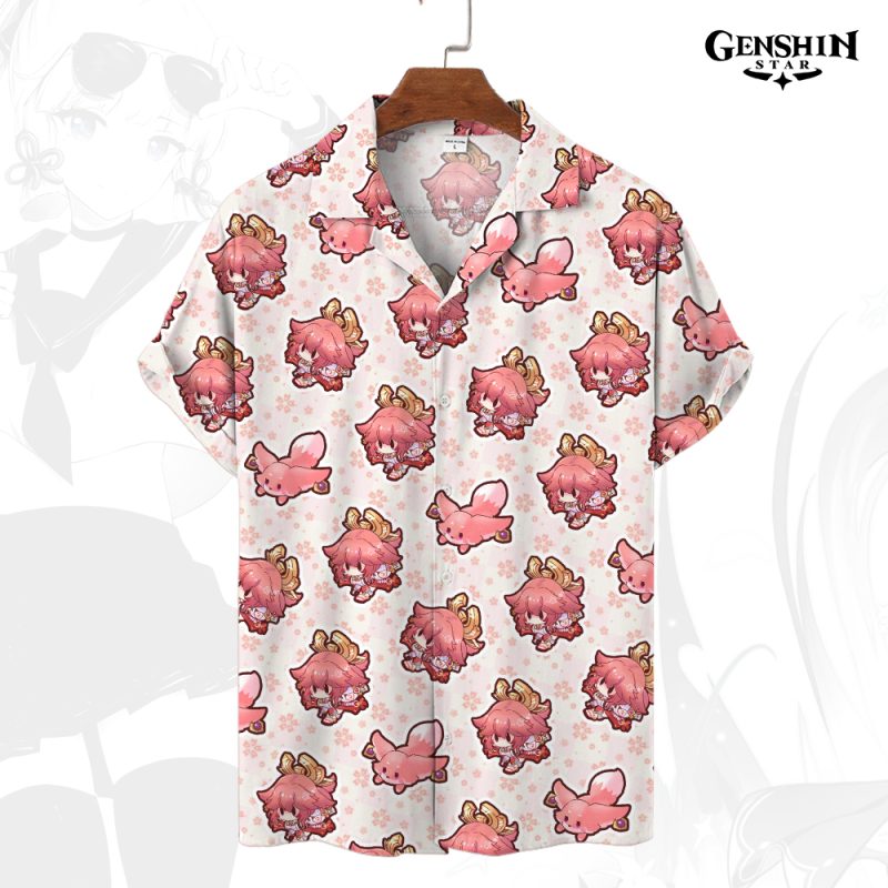 Genshin Impact Button-Up Shirt Miko